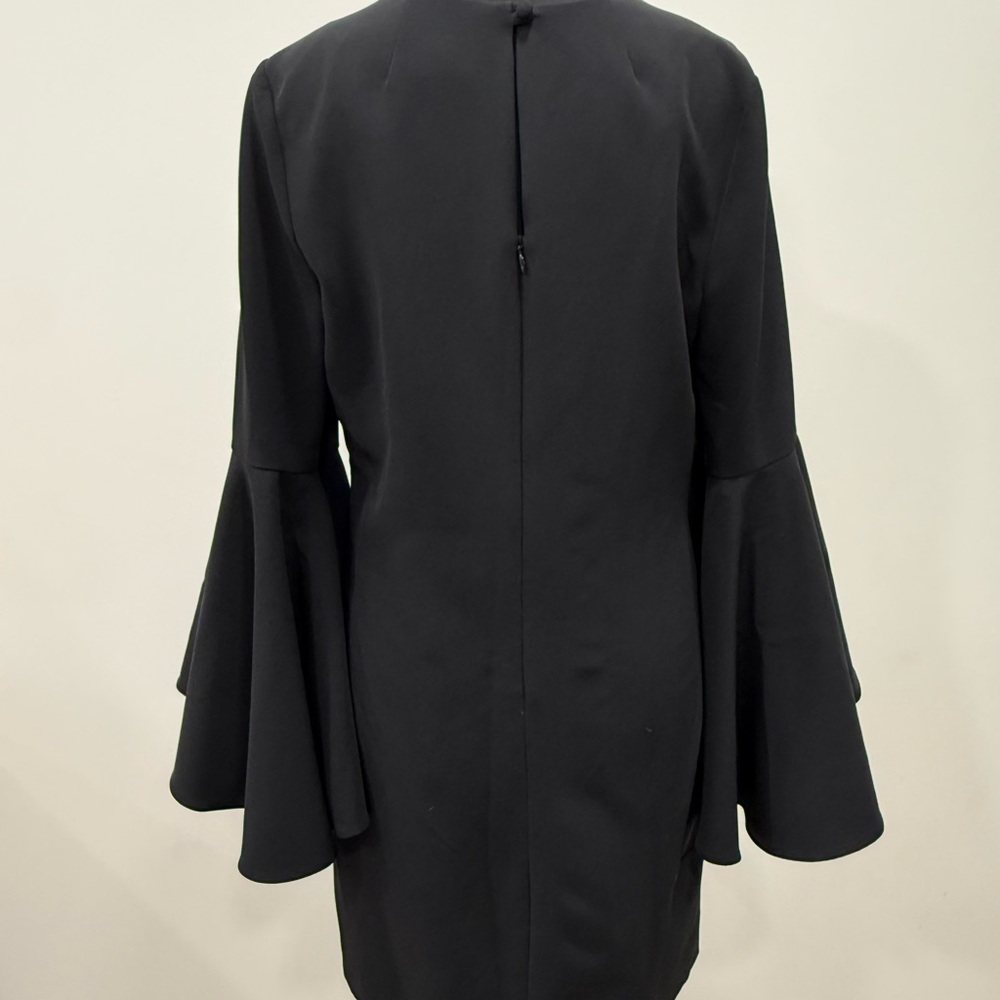 Milly Black V-Neck Bell Sleeve Cocktail Dress - Picture 3 of 9